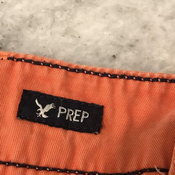 American Eagle Outfitters Shorts Mens 44 Orange Prep Chino Flat Front Summer - Picture 6 of 10
